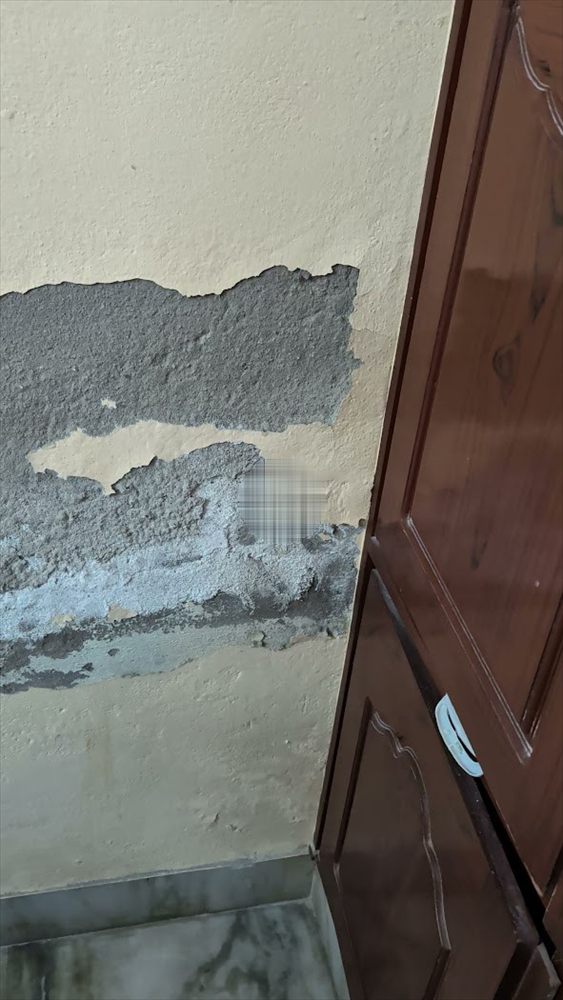 Waterproofing repair treatment applied to a damp wall
